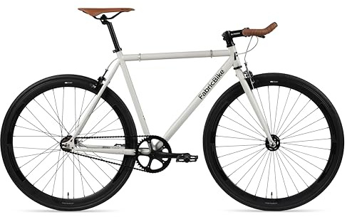 FabricBike Original - Single Speed Fixie Bike, 28 Zoll, Fixed Gear, Singlespeed Fahrrad Retro, Fixie-Räder, Hi-Ten Stahlrahmen, 10,45 kg (Größe M). (Nardo Grey, L-58cm)