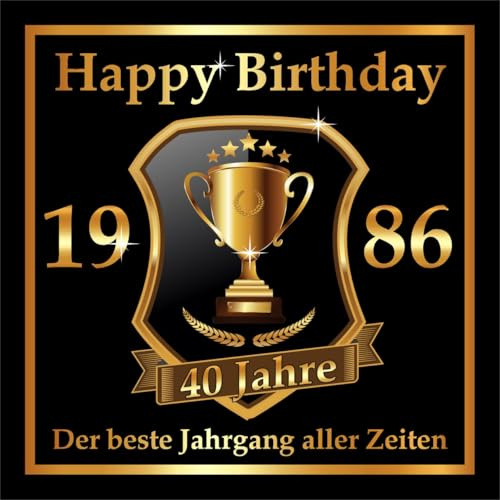 3 St. Aufkleber zum 40. Geburtstag: 1986 der beste Jahrgang aller Zeiten - Selbstklebendes Hochglanz Flaschen-Etikett. Original RAHMENLOS Design