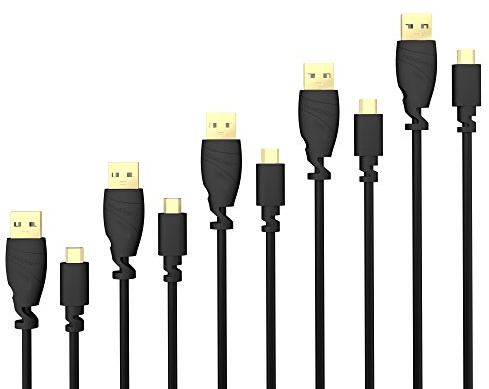 KabelDirekt – 5 x 0,5 m Cavo Micro-USB (USB 2.0, connettore USB-A a connettore Micro-B, per la Carica e la Sincronizzazione, Nero)