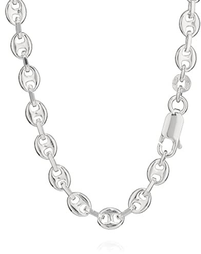 NKlaus 50cm Kaffeebohnenkette 925 Silber elegante Halskette Breite: 5,0mm Collier 17g schwer 5260