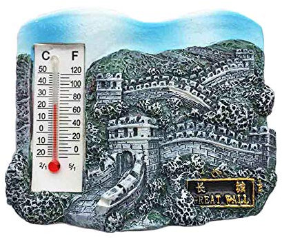 Famous Tourist Great Wall Beijing China 3D Refrigerator Magnet Souvenir Sticker Gift,Beijing Fridge Magnet Home Decoration Collection Thermometer (Grey)