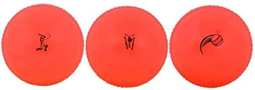 Kosma Förpackning med 3 vindboll cricketboll | Inomhus och utomhus mjuk träning cricketboll för coaching övning (orange)