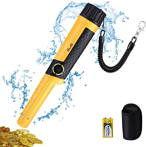 SAKOBS Handheld Pinpointer Metal Detector, Waterproof Metal Detecting Wand with 360° Side Scan, Portable Treasure Hunting Probe for Coins Gold Jewelry, Metal Detector Accessories for Beginners