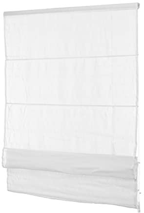 Ventanara® Raffrollo ohne Bohren tageslicht Raffgardine Faltvorhang Montage ohne Bohren inklusive Klemmträger (70 x 130 cm, Weiß Blickdicht)