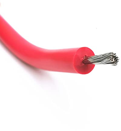 KEPOHK Cavo ad alta tensione da 5 m e cavo in silicone morbido 10KV 15KV 20KV-20AWG 18AWG 17AWG 15AWG 15KV-18AWG Rosso