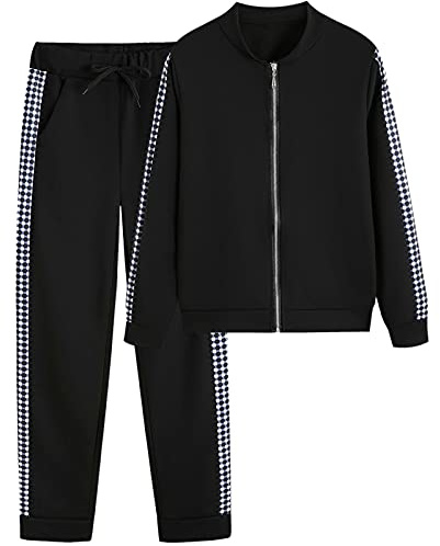amropi Traingsanzug Damen Jogginganzug Leopard Kapuzenpullover Lange Ärmel Top + Hose Sportanzug 2 Stück