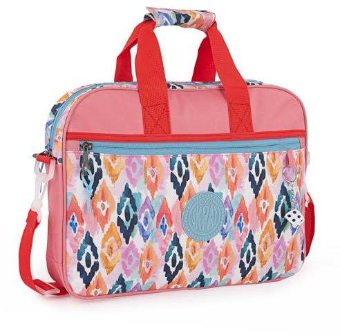 SKPAT - Arkentasche Kinder - Aktenkoffer Schule mit Verstellbarem, Abnehmbarem Schultergurt - Hochwertige und Elegante Kinder Aktenkoffer - Laptoptasche, Coral Rot