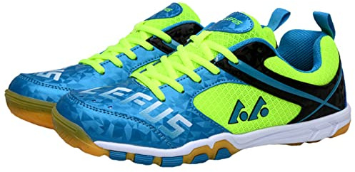 Zapatos De Tenis De Mesa para Hombres Y Mujeres Zapatos De Corte Interior Antideslizantes Ligeros Transpirables De Fondo Suave,Verde,45 EU
