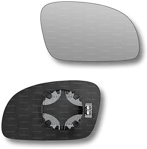 Less4spares Replacement Wing Mirror Glass Right Compatible with VW New Beetle 2003-2010 CLIP-ON Driver Off side Heated Convex