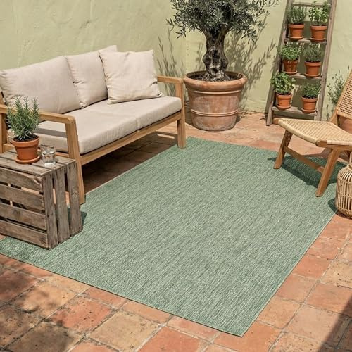 FRAAI | Home & Living In- & Outdoor Teppich - Costa Grün - 160x230 cm | Wetterfest - Synthetik, Polypropylen - Balkon, Garten / Terrasse - Terrasse teppich - Outdoor rug