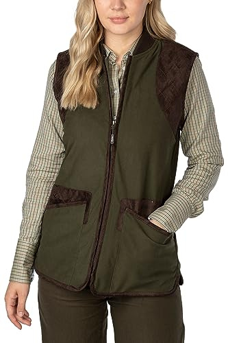 Rydale Ladies Shooting Waistcoat Women's Hunting Gilet Waterproof Beating Gilets Green