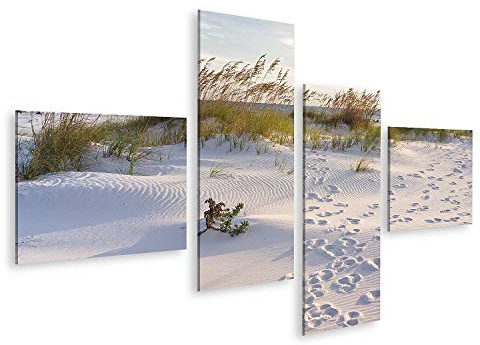 islandburner Stampa su Tela Tramonto Sulla Spiaggia Di Pensacola In Florida Impronte In Sabbia Immagini Murali Poster