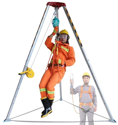 Ceinture anti-chute de treuil – Trépied de sauvetage de sécurité avec ceinture de protection contre les chutes pour espace confiné équipement de sauvetage