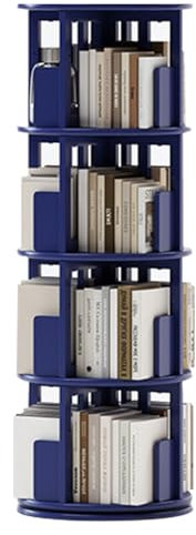 Drehregal aus Massivholz, für Zuhause, Büro, Schlafzimmer, Arbeitszimmer, robust und langlebig, 130 x 45 cm, Blau