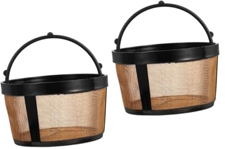 Hoement 2piezas Cesta De Filtro De Café De Metal Reutilizable Filtro De De Inoxidable Para Cafetera Para Casa