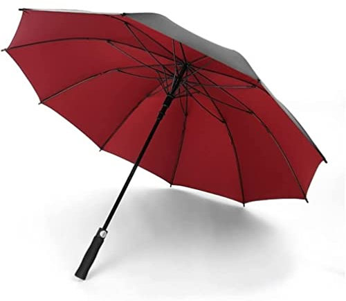 Snowflyk Regenschirme Großer Golfschirm Übergroßer Stockschirm mit belüftetem Baldachin Automatischer Öffnungsstockschirm (Rot 93CM)