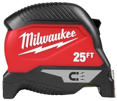 Milwaukee Lot de 2 rubans à mesurer magnétiques compacts de 2,5 cm de largeur 48-22-1025 m