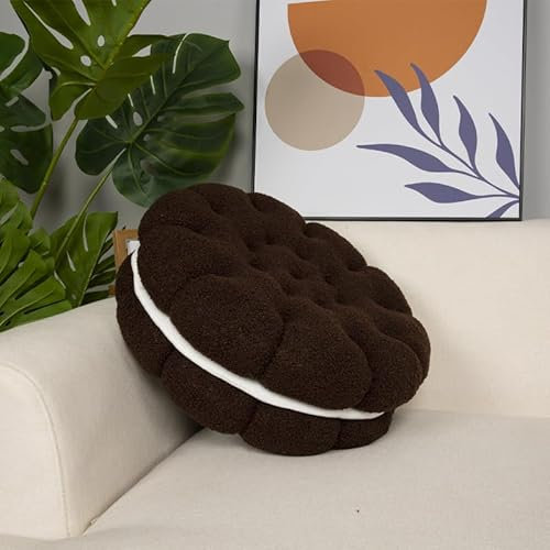 Plüschkissen, rund, Lamm-Fleece, dekoratives Kissen für Wohnzimmer, Küche, Schlafzimmer, Stuhlkissen, Sofa (Kaffee, 35 cm)