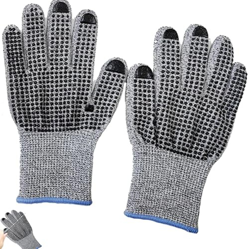Ahuuen Guantes resistentes a los cortes, guantes anticortes | Guantes de corte de vidrio resistentes a los arañazos de clase 5 | Guantes de protección para cuchillos, guantes de carpintería de calidad