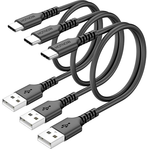 HOTNOW Cable USB C Corto 15 cm, 5 Unidades, USB A a USB C Carga Rápida 3A | Cable USB C Corto para Power Bank, Sincronización de Datos 480 Mbps, Compatible con iPhone 17/16/15, Samsung Galaxy S25/S24