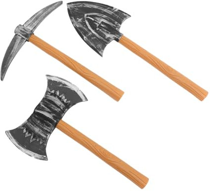 ibasenice 3 Pièces Lot de Faux Outils pour Costume De Bûcheron Accessoires De Déguisement Réaliste Hache De Coupe pour Femmes Et Déguisement Halloween De Fête De Cosplay