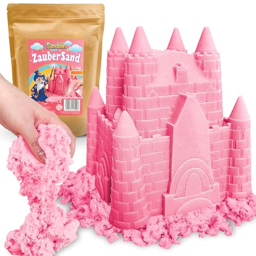 Sandolin Zaubersand - Kinetischer magischer Spielsand, 1 kg (Rosa)