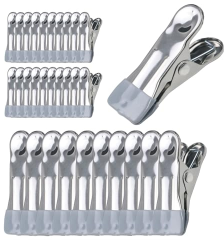 30Pcs Stainless Steel Clothes Pegs for Washing Line, Laundry Pegs Non-Slip Metal Laundry Pegs Clothes Pins Clips Strong Grip for Clothes Jeans Socks Towel Photos