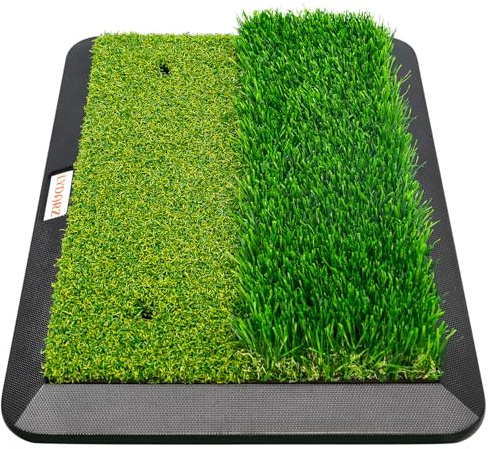 Golf Hitting Mats Training Equipment, Golf Practice Mat with Instant Swing Path Feedback, 3 Replaceable Golf Training Mats with No-Slip Heavy Duty Rubber Base