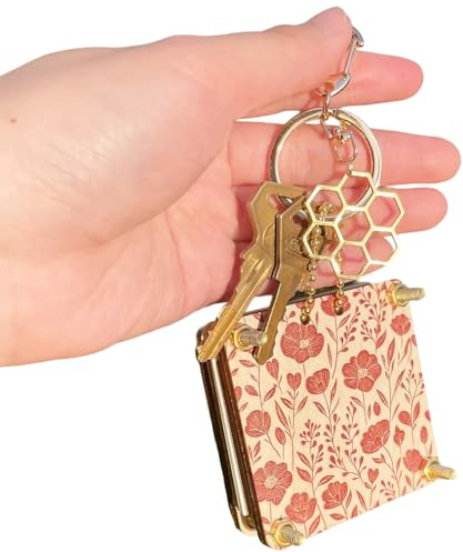 Micro Flower Press Kit, 2.5 X 2.5 Inches DIY Creative Wooden Craft Flowers Press Kit with 4 Sheets Corrugated Paper and 10 White Paper, Floral Bouquet Arts Craft Pressing Gifts for Adults Kids