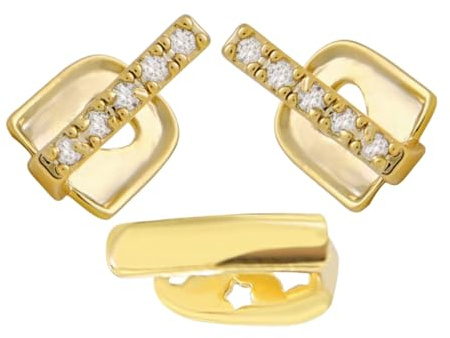 Healvian 3 Stück Teiliges Hip Hop Zahn Schmuck Set Goldene Metall Vielseitig Passend für Zähne Modische Zahnschmuck Diy für Partys und Festivals