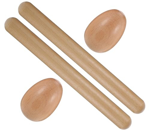ibasenice Shaker Per Uova in Legno Bastoncini Ritmici Strumenti Musicali Per Ragazzo Ragazza Ragazza Giocattolo Musicale Strumento Percussione Di Strumenti Per Ragazzo