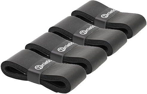 Tenletic Comfort Racket Overgrip Tape, Black, 4-Pack/10-Pack | 0.70 mm Thickness, Anti Slip Rubberised and Absorbent Feel, for Tennis, Squash, Badminton, Padel and Other Racquet Sports
