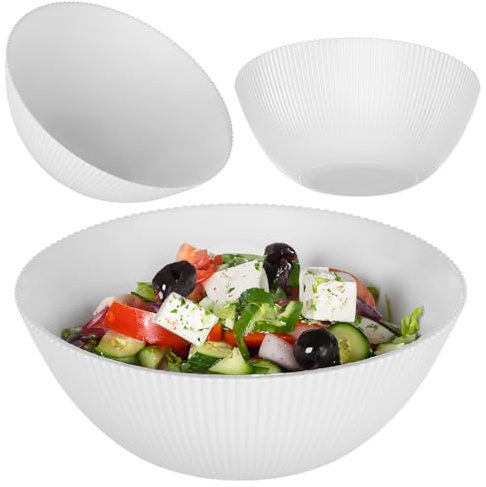 KADAX Insalatiera 20 cm, 1 pezzo, ciotola bianca in vetro opalino, ideale come ciotole per cereali, zuppe, insalate, dessert o ciotole da portata (bianco)