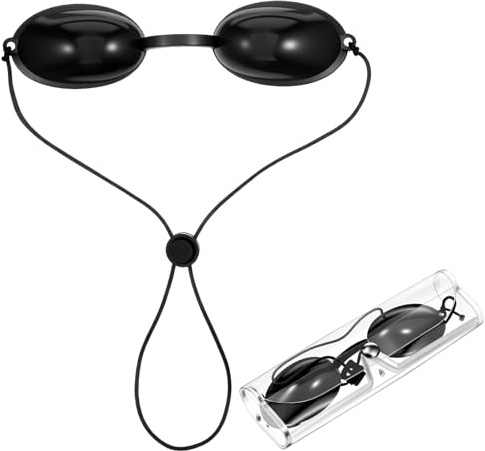 Yolev Solarium Brille mit Etui, Infrarot Schutzbrille mit Rotlichtlampe und UV-Schutz, UV Brille, Laserschutzbrille für Schönheitsbehandlungen und Sonnenbaden Im Freien Zuhause
