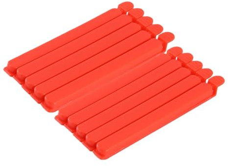 HSTWODE 20 Stück verschlussclips,zum einfachen Verschließen von verschiedenen Lebensmittelverpackungen,15 Zentimeter lang,für Tüten Verschluss Beutelclips Küche Frischhalteklammern Frisch (Rot)