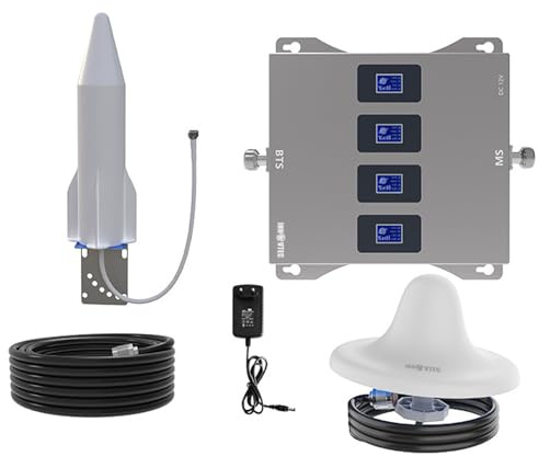 Amplificateur Signal 4G 5G Booster Répéteur GSM 4 Bandes 900 1800 2100 2600 MHz Maison Bureau Antenne Intérieur Extérieur