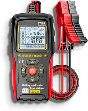 Tester digitale per batterie al piombo-acido da 12 V 24 V con resistenza interna, tensione, test del livello di carica, nessuna calibrazione necessaria, compatibile con l'uso di carrelli elevatori per