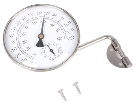 Hygromètre professionnel de 100 mm avec plaque en verre de cuivre brossé pour laboratoire, thermomètre hygromètre en argent brossé