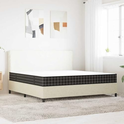 QUAHEAS Bonnell madrass fjäderkärna medium 200 x 200 cm, andas med tvättbart överdrag, ergonomiskt vadderad, vändbar för sovrum, bekvämt sovunderlag med skumgummi och fjäderkärna