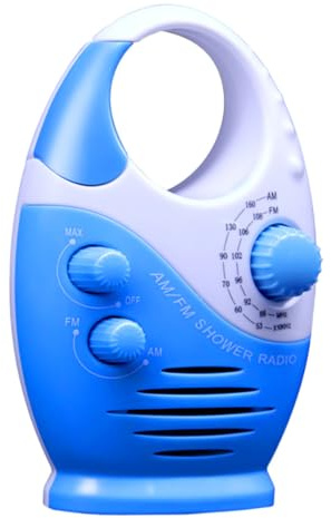 SOLUSTRE Am/fm Duschradio Tragbar mit Abs Material und Signal qualität 50 für Badezimmer und Bürogebrauch