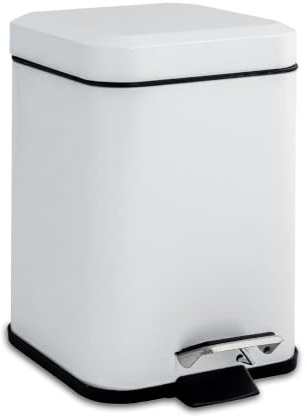 Harbour Housewares Quadratische Badezimmerpedalbehälter - 3L - Weiß