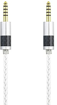HansnBy Cavo adattatore audio per cuffie bilanciato a 5 pin maschio a maschio da 4,4 mm a 8 fili Cavo AUX placcato argento da 4,4 mm a 1 m