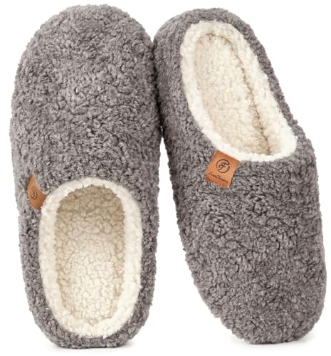 EverFoams Women's Mule Slippers Memory Foam Shoes Grey, 7-8 UK