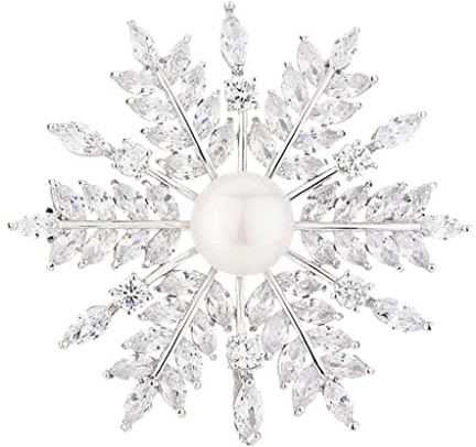 C SS CC Broschen Klassische Schneeflocke Perle Brosche Strickjacke Pin-Atmosphäre Allgleiches Kristallmantel Ornamente Hochzeitsgeschenk Anstecknadeln Für Damen