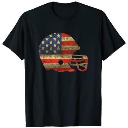 American Football Helm mit US-Flagge T-Shirt