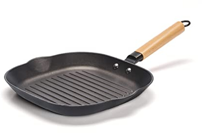Qulinart by Brandt, Ultraleichte Gusseisenpfanne mit Antihaftbeschichtung in Wabenform (Grill - 28 cm)