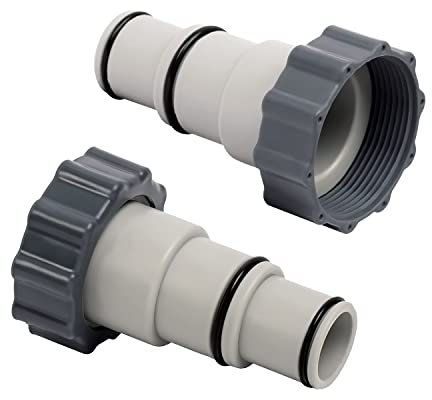 LURICO Adaptateur Tuyau Piscine 32 38, 2 Pièces Adaptateur Intex, Raccord Piscine Intex, Avec Filetage Intérieur Ø 32 et 38 mm