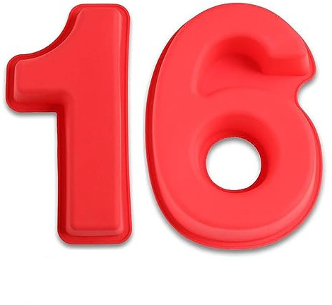 Van Der Linn Silicone Number Mould 16 Cake Baking Tin Mould Birthday Extra Large