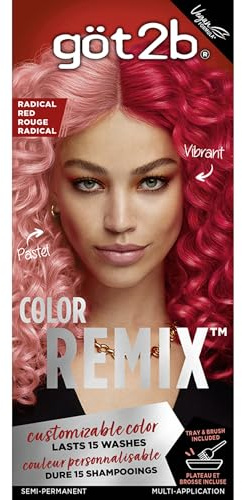 Got2b Color Remix, Customizable Semi-Permanent Hair Color, 092 Radical Red