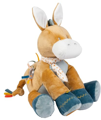 Nattou Activity Cuddly Donkey Leo, 38 cm, Dark warm beige